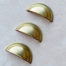 10x 64mm Brass Handles Brushed
